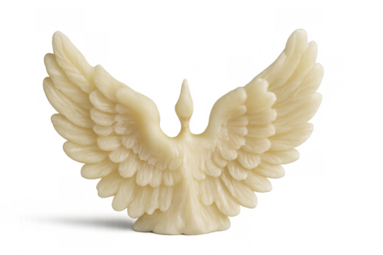 Bird sculpture with open wings expressing freedom