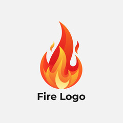 Burning fire vector logo, Hot flame icon design, Abstract bonfire silhouette, Modern creative flame identity
