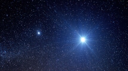 Celestial Night Sky With Bright Star