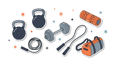 Home gym equipment for a complete workout routine.
