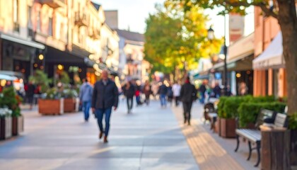 Busy city street scene, blurred motion