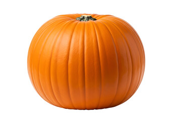Obraz premium A single, vibrant orange pumpkin, perfectly round and smooth, stands out against a pure black background.