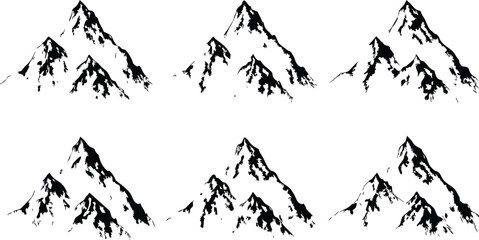 Halftone stipple effect on a mountain for urban design. grunge punk Y2K collage design, Brutalist noisy retro photocopy background with mound. Vector illustration. Eps 10