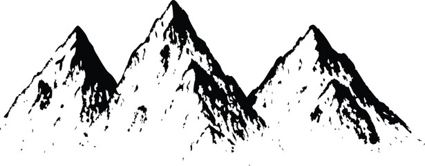 Set of Scared Mountain  halftone stipple effect collection set Vector for urban design. Grunge punk Y2K collage design, Brutalist noisy retro photocopy background with mound. Vector illustration. Eps 