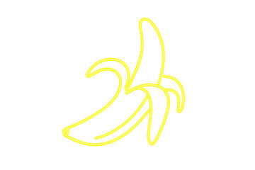Peeled banana fruit yellow neon light sign