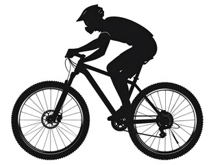 Obraz premium Silhouette of mountain biker