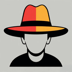 Anonymous Figure with a Stylish Hat - A Modern Illustration Representing Identity