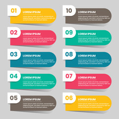 rounded Numbered Infographic Step Labels for Business and Presentation