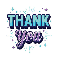 Colorful Thank You Text Design.