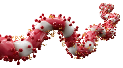 DNA Helix: A visually striking representation of a DNA helix, featuring a vibrant spiral structure of interconnected elements, symbolizing the essence of life and genetic information.