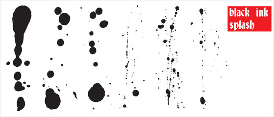Vector Illustration of Splash Black ink collection 