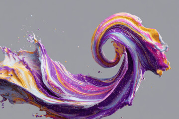 Liquid forming abstract wave swirls gracefully