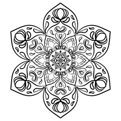 abstract floral background Printable Mandala Coloring Page – Floral Six Petal Symmetry Design