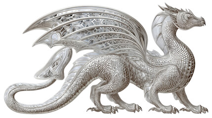 Silver mythical animal statues