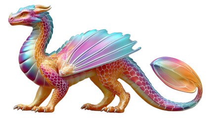 Obraz premium colorful dragon on white background