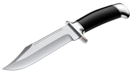 Fixed Blade Knife With Black Handle