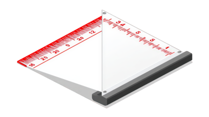 Geometric White Paper Cone With Red Lines