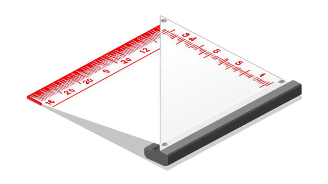 Geometric White Paper Cone With Red Lines