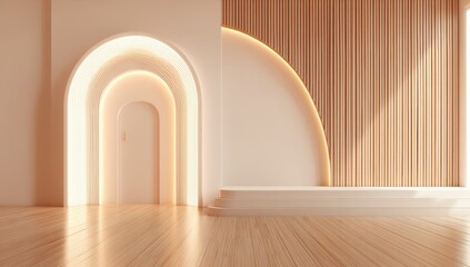 Modern Interior Design with Soft Lighting and Elegant Textures