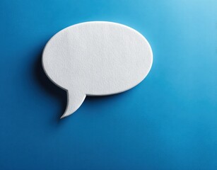 White Speech Bubble on Blue Background for Communication Concepts
