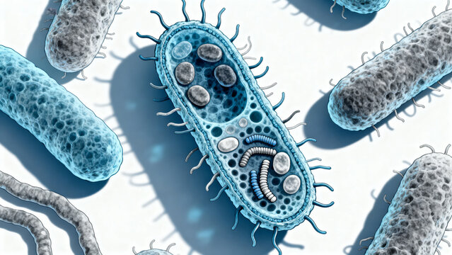 Bacterial cell structure illustration