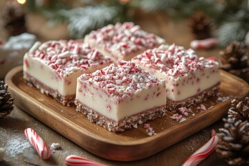 Wooden cutting board with freshly sliced tomatoes and basil leaves.