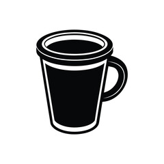 Coffee Cup Vector Graphic with Steam and Beans Illustration Design