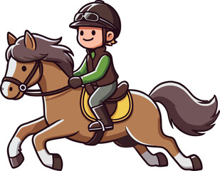 乗馬する男性のイラスト