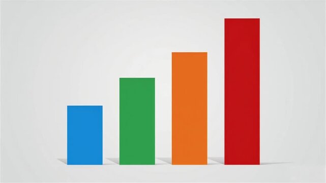  Four Bar Graph Chart Animation - Business Analytics, Data Visualization, Statistical Presentation, Progress, Steps