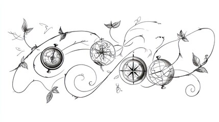 Vintage compass and globe design