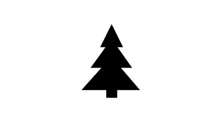 Fototapeta premium A simple black silhouette of a pine tree on a white background.
