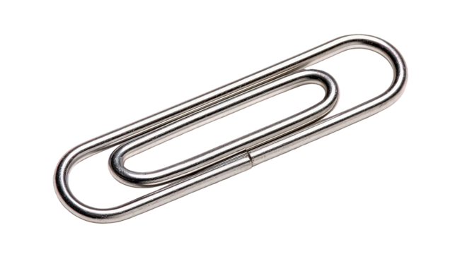 Metallic Paperclip Against Black Background