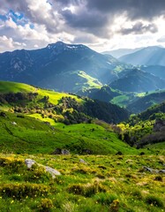 Fototapeta premium Mountain valley landscape (2)