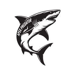 Apex Predator Shark Logo with Splash Circle