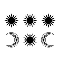 Celestial sun and moon design for modern astrology