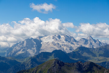 Naklejka premium Hiking at Passo Falzarego - Cortina d'Ampezzo - Italy