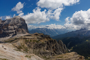 Fototapeta premium Hiking at Passo Falzarego - Cortina d'Ampezzo - Italy