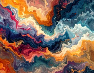 Abstract art with flowing lines and a mesmerizing color palette. The colors create an intricate and dynamic visual experience