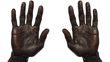 Close-up of Two Hands Covered in Dark Glitter