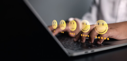 Customer Feedback and Online Rating System on Laptop