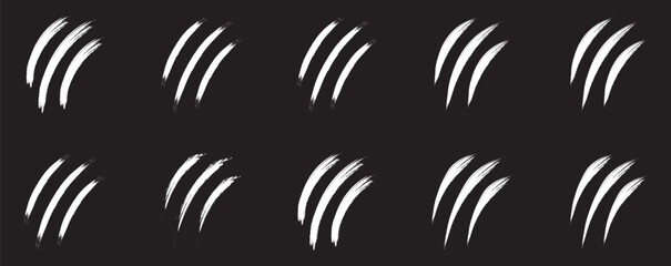  Claws silhouette, claw marks. Claws beast ripped marks. Set of monster claw scratches and dragon paws. claw scratch marks vector. 