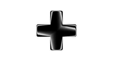 Fototapeta premium Black plus sign isolated on white background