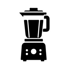 Blender Appliance with Lid and Buttons Icon Minimalist Black Vector