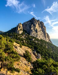 Fototapeta premium Mountain landscape with clear sky