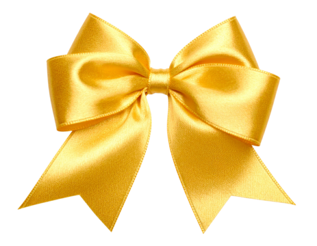 Elegant yellow satin bow for decorations