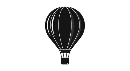 Obraz premium Black hot air balloon illustration isolated white background