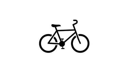 Obraz premium Bicycle icon black silhouette isolated white background