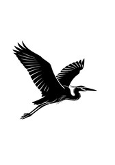 Naklejka premium Heron in Flight Silhouette Illustration