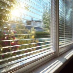 Obraz premium Sunny Day Through White Blinds