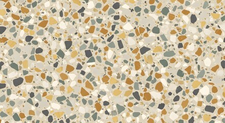 Neutral Terrazzo Texture Background - Seamless Pattern